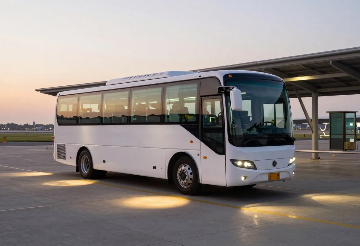 Courtesy shuttle bus at designated terminal passenger shelter
